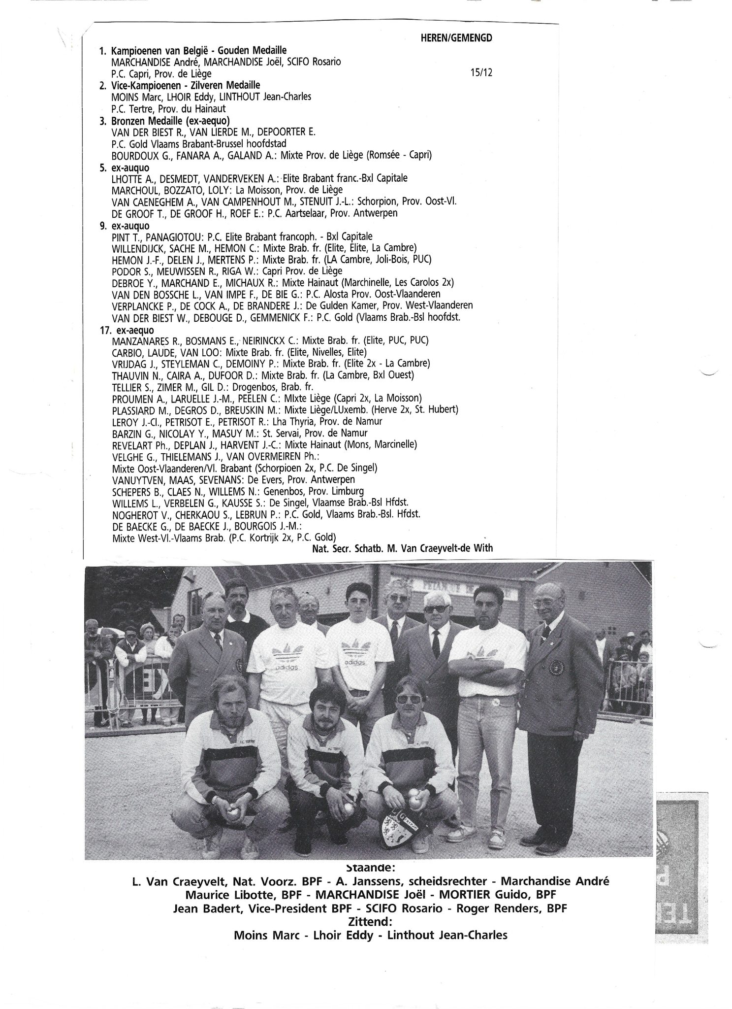 HISTORIQUECHPTBELGIQUETRIPLETTESpartie 31991 199514